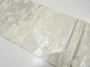 扇に花車模様織り出し　袋帯